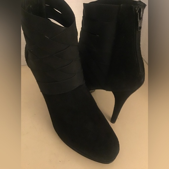Stuart Weitzman women black suede platform heel boots US 10 - Picture 1 of 10